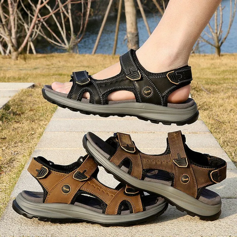 Summer Genuine Leather Lightweight Beach Sandals