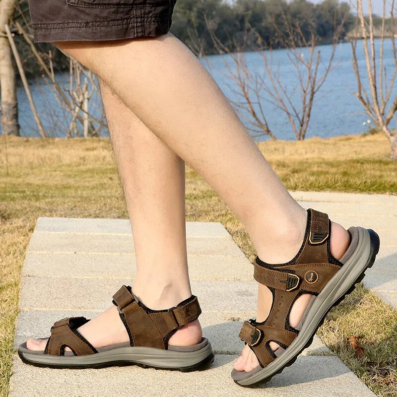 Summer Genuine Leather Lightweight Beach Sandals