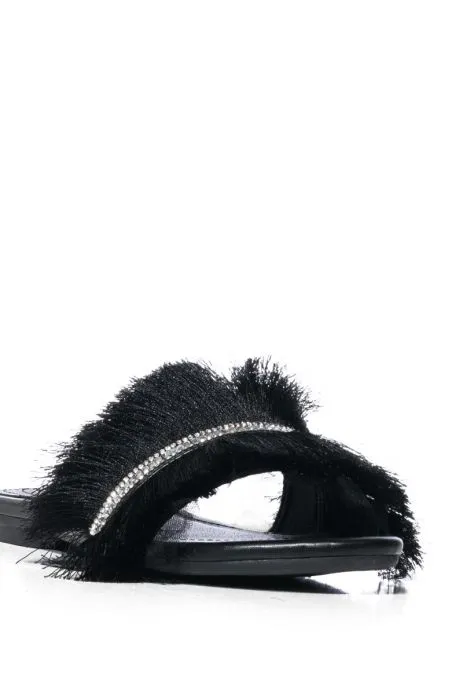 TILLE-BLACK FLAT SANDAL