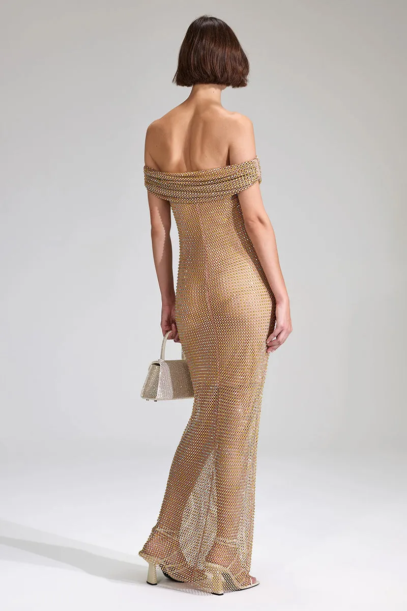 Whimsical Passion Graceful Off-the-Shoulder Maxi Dress
