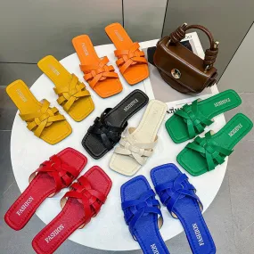 Wholesale Braided Flat Beach Slippers