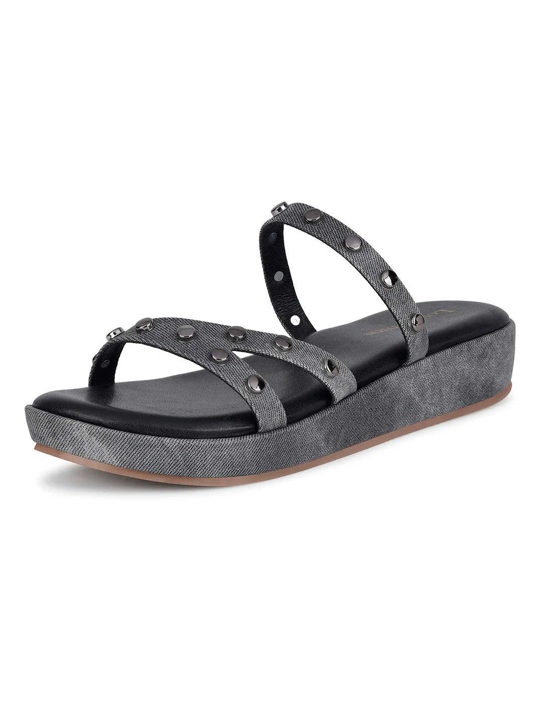 Women's Beads Straps Black Lightweight Sandals