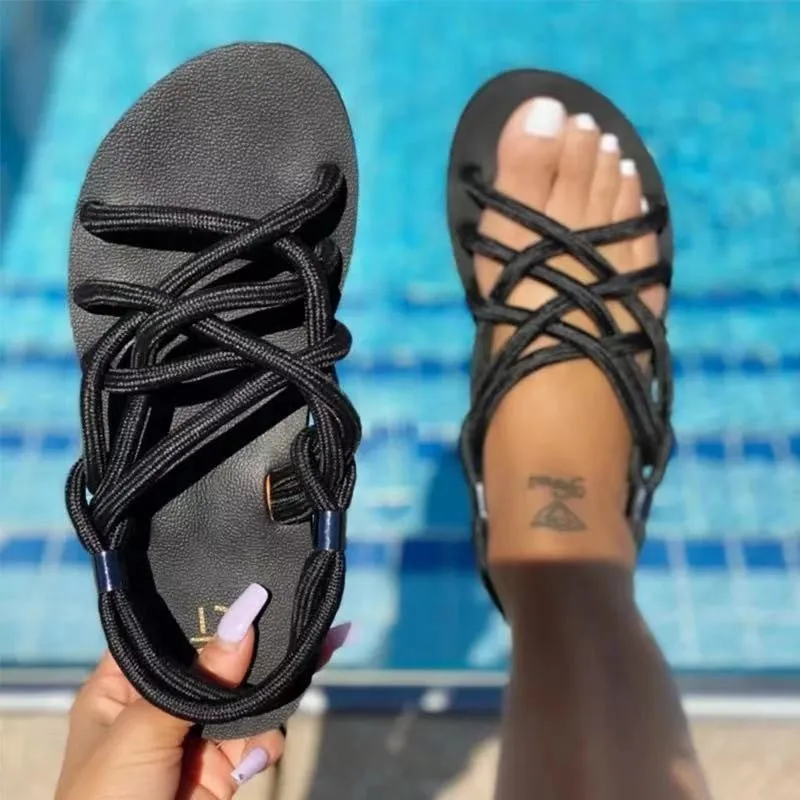 women's solid color beach sandals