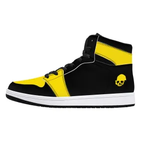 Yellow Skull High-Top Sneakers - Black | Custom Shoes | Shoe Zero