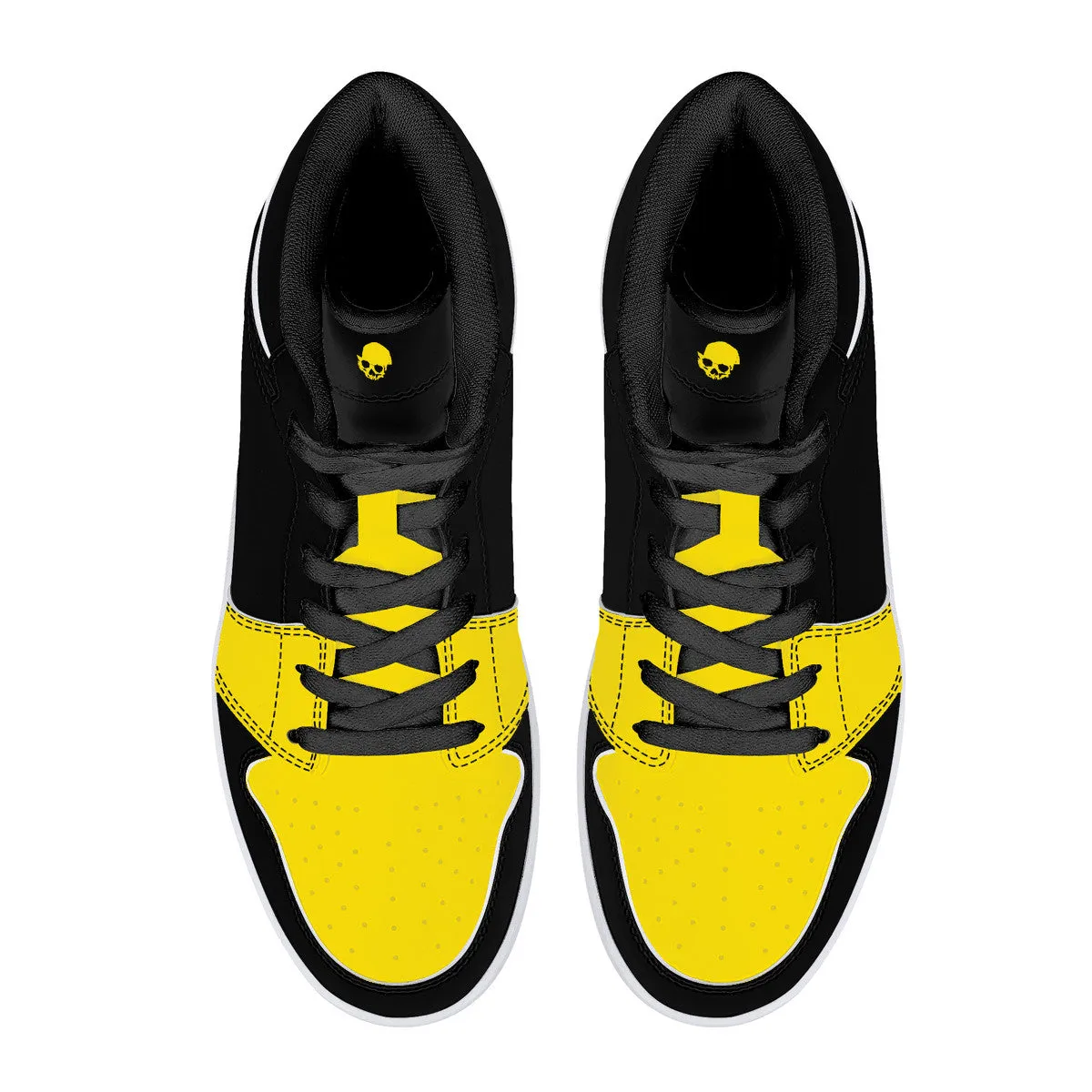 Yellow Skull High-Top Sneakers - Black | Custom Shoes | Shoe Zero