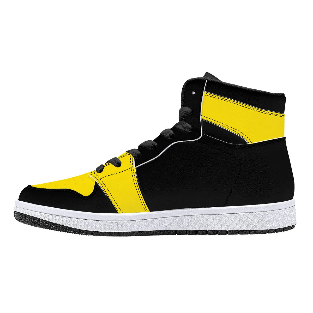 Yellow Skull High-Top Sneakers - Black | Custom Shoes | Shoe Zero