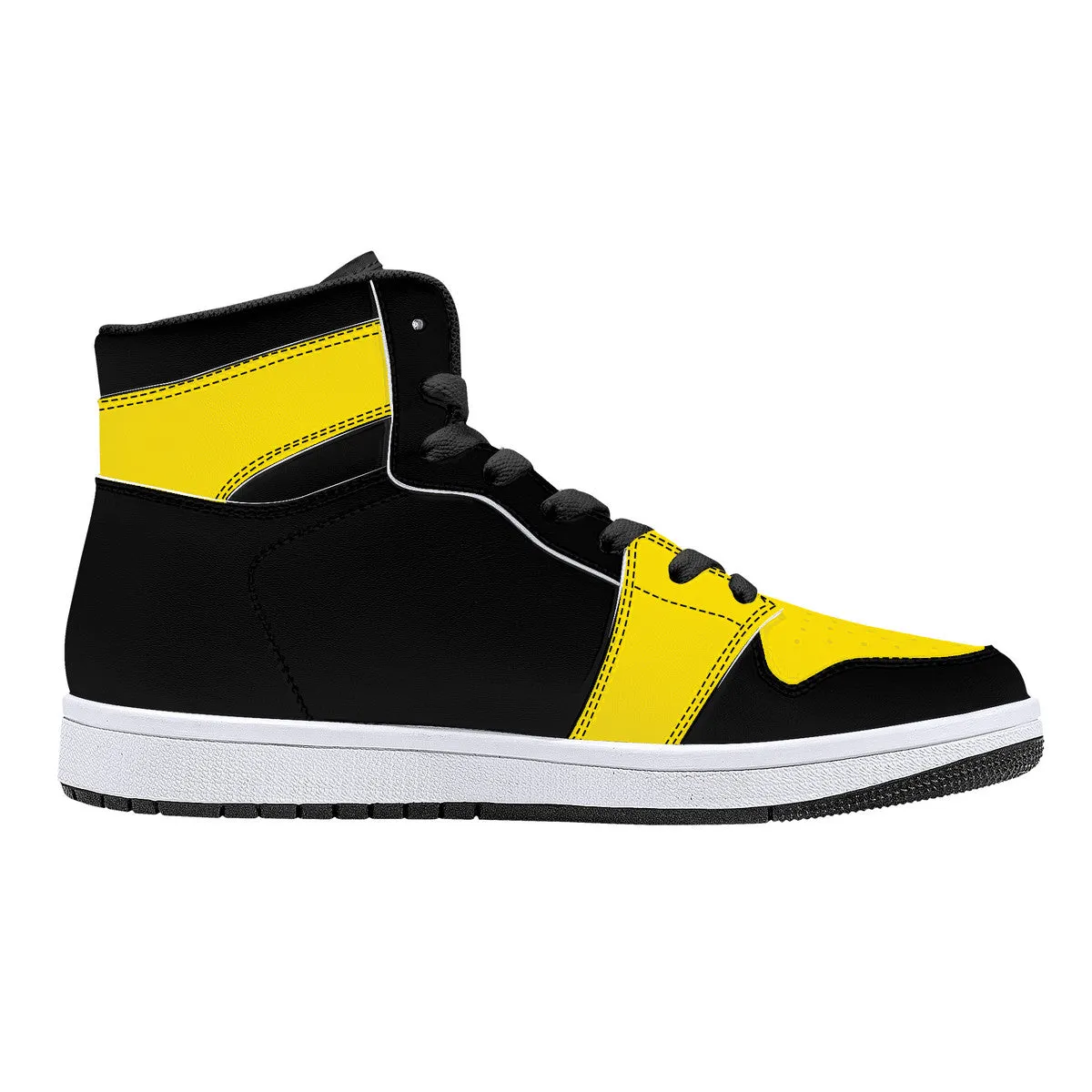 Yellow Skull High-Top Sneakers - Black | Custom Shoes | Shoe Zero